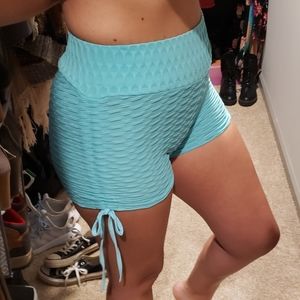 Teal scrunch shorts